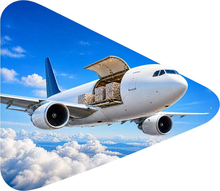 Cargo plane being loaded for air freight from Dubai