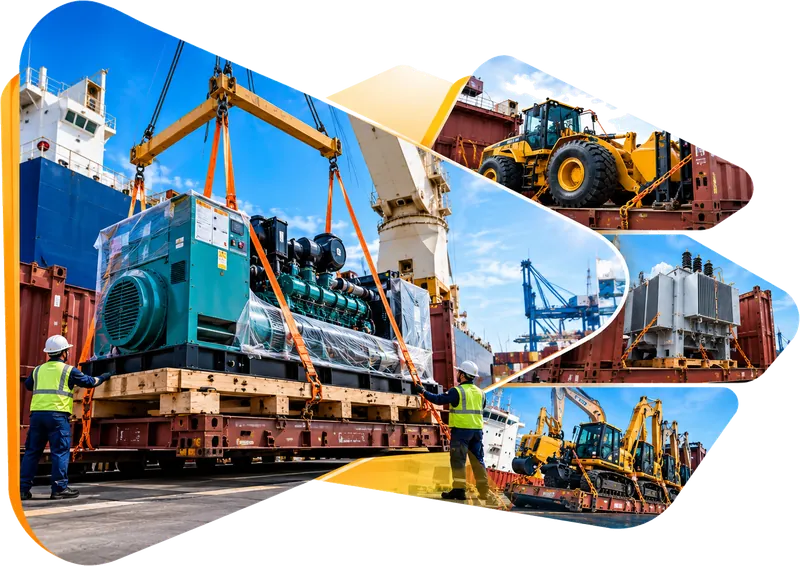 Generators & machinery – Heavy equipment stuffed and secured for export – Belsped Shipping